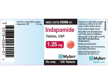 Indapamide 1.5 mg. 30 tablets